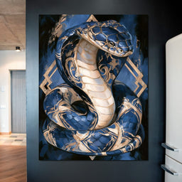Gilded Scales Of The Midnight Serpent - NicheCanvas