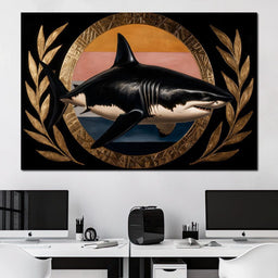 Gilded Shark Triumph Halo - NicheCanvas