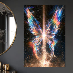 Radiant Genesis of Cosmic Wings - NicheCanvas
