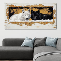 Wolves in Snow - NicheCanvas