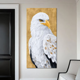 Majestic Eagle Gaze on Gold - NicheCanvas
