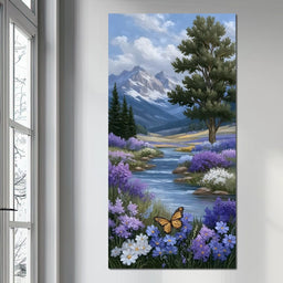 Mountain Meadow Butterfly Serenity - NicheCanvas