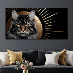Golden Feline Radiant Majesty - NicheCanvas