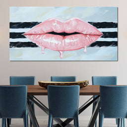 Pink Allure on Striped Horizon - NicheCanvas