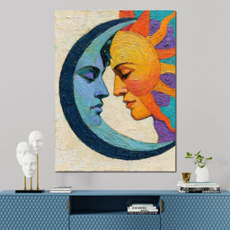 Celestial Lovers Meeting Across Time - NicheCanvas