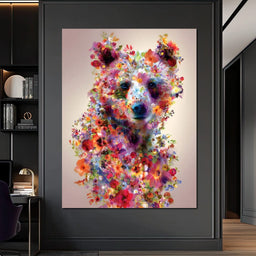 Floral Bear Wild Garden Portrait - NicheCanvas