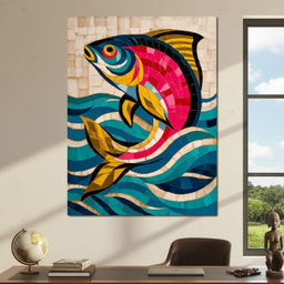Vibrant Tropical Fish Mosaic - NicheCanvas