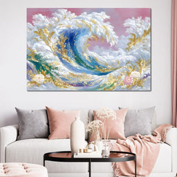 Golden Waves of Dreams - NicheCanvas