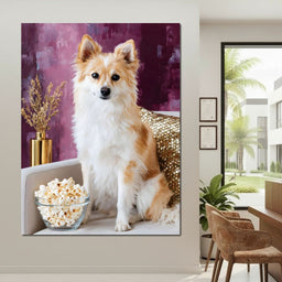 Glam Pomeranian Popcorn Night - NicheCanvas