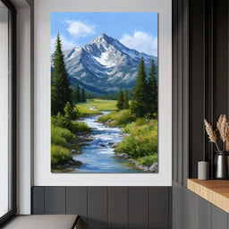 Alpine Peak River Meadow Sky - NicheCanvas