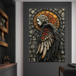 Ethereal Angel Guardian Mosaic - NicheCanvas