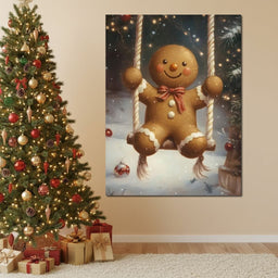 Gingerbread Joyful Holiday Swing - NicheCanvas