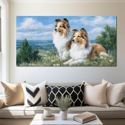 Pastoral Collie Companions - NicheCanvas