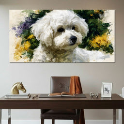 Gentle White Dog Companion - NicheCanvas