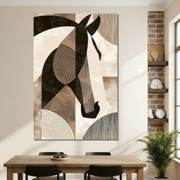 Stallion Reflected Through Geometric Planes - NicheCanvas