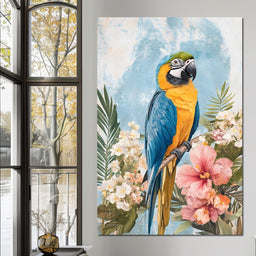 Radiant Parrot Blooms - NicheCanvas