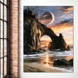 Celestial Arch Over The Golden Tide - NicheCanvas