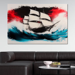 Ship of the Tempest Waves - NicheCanvas