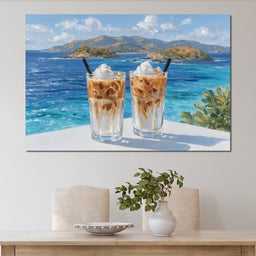 Mediterranean Iced Coffee Break - NicheCanvas