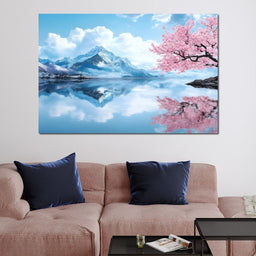 Tranquil Blossom Reflection - NicheCanvas