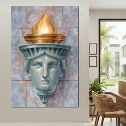Liberty Torch Flame Portrait - NicheCanvas