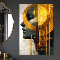 Golden Geometric Elegance - NicheCanvas