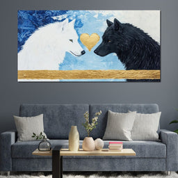 Golden Heart Wolves - NicheCanvas