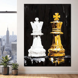 Regal Duel Monochrome Majesty - NicheCanvas