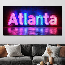 Electric Night Atlanta Glow - NicheCanvas