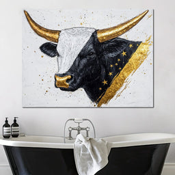 Golden Star Bull Elegance - NicheCanvas