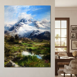 Majestic Alpine Snowbound Peak - NicheCanvas