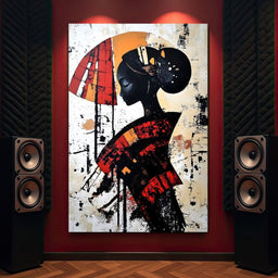 Silhouette Harmony in Amber Tones - NicheCanvas