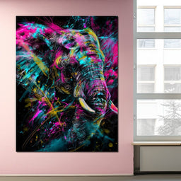 Vibrant Spirit of the Elephant - NicheCanvas