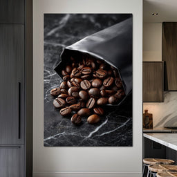 Dark Roast Coffee Bean Spill - NicheCanvas
