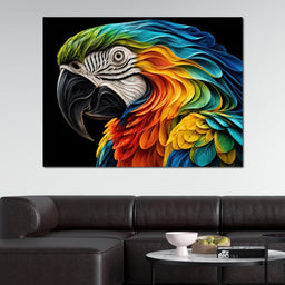The Ribbon Feather Macaw - TooplesArt - NicheCanvas