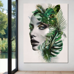 Botanical Muse Fusion Portrait - NicheCanvas