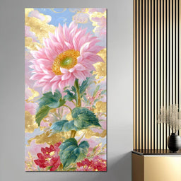 Golden Petal Reverie Blooming - NicheCanvas