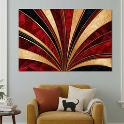 Crimson Deco Sunfan - TooplesArt - NicheCanvas