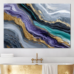 Gilded Riverstone Flow - NicheCanvas
