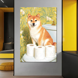 Shiba Guarding Bathroom Rolls - NicheCanvas