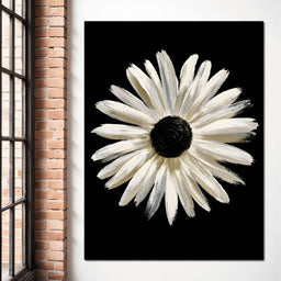 Solitary Pale Petals Against The Void - NicheCanvas