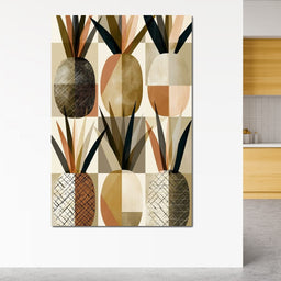 Geometric Tropical Pineapples Study - NicheCanvas