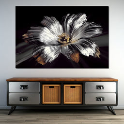 Silver Harvest Petals Radiance - NicheCanvas