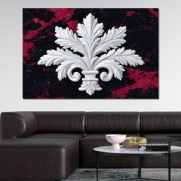 White Fleur De Lis Red Stone - NicheCanvas