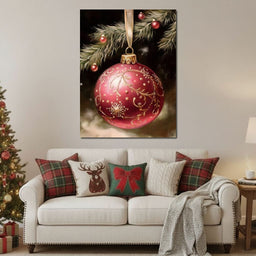 Ruby Ornament Holiday Glow - NicheCanvas