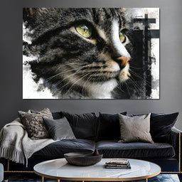 Golden Eyed Cat Portrait - NicheCanvas