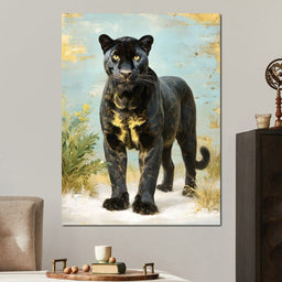 Golden Eye Panther Stately Stance - NicheCanvas
