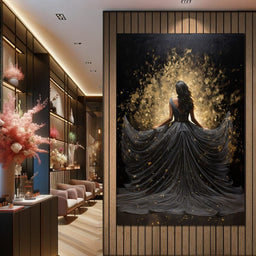 Ethereal Flight in Sparkling Gown - NicheCanvas