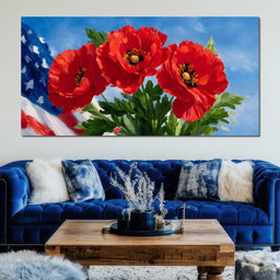 American Poppies in Bloom - NicheCanvas