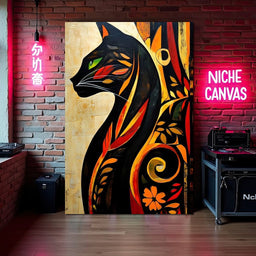 Feline Symphony Shadows - NicheCanvas